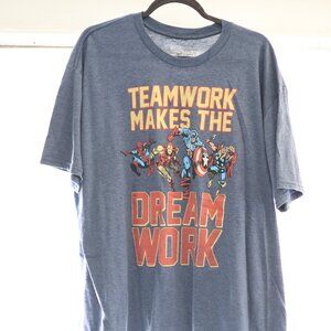 Teamwork Makes the Dream Work Captain America Marvel Avengers 2XL Grey